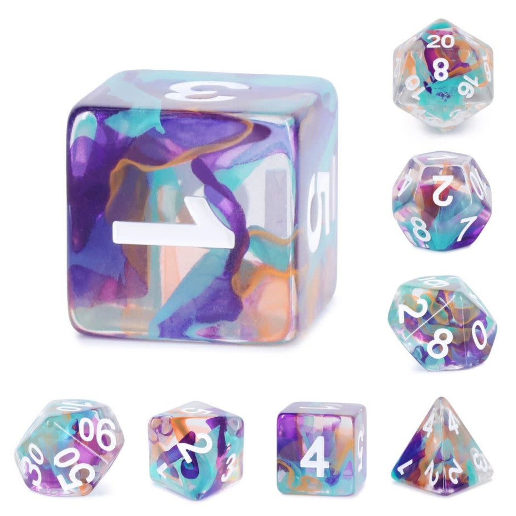 HD Ribbon Dice: Unknown Land | 7 Die Resin Polyhedral Set