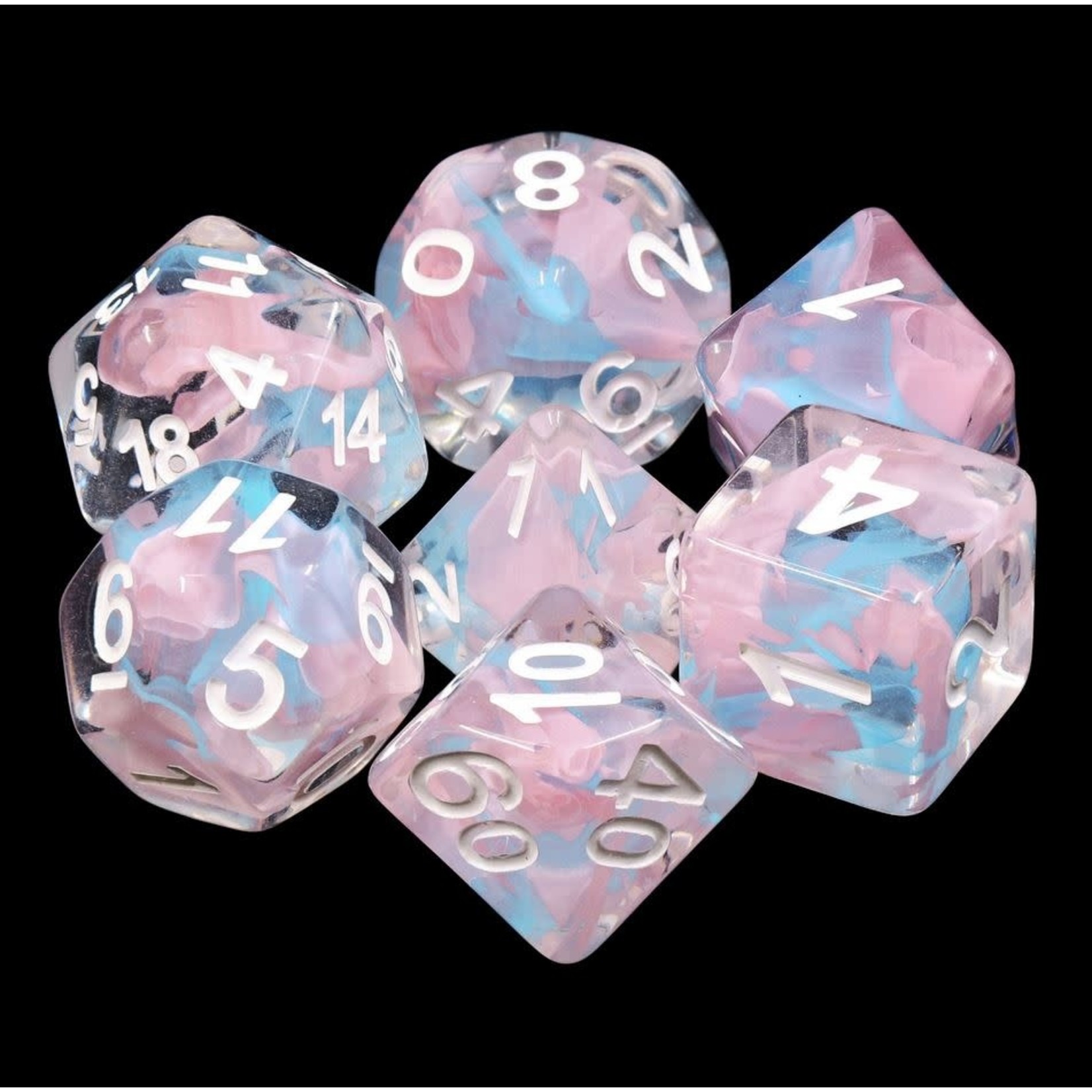 HD Ribbon Dice: Pink Butterfly | 7 Die Resin Polyhedral Set