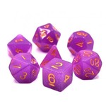 HD Translucent Glitter Dice: Purple | 7 Die Resin Polyhedral Set