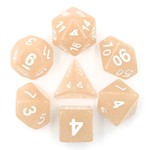 HD Translucent Glitter Dice: Beige | 7 Die Resin Polyhedral Set
