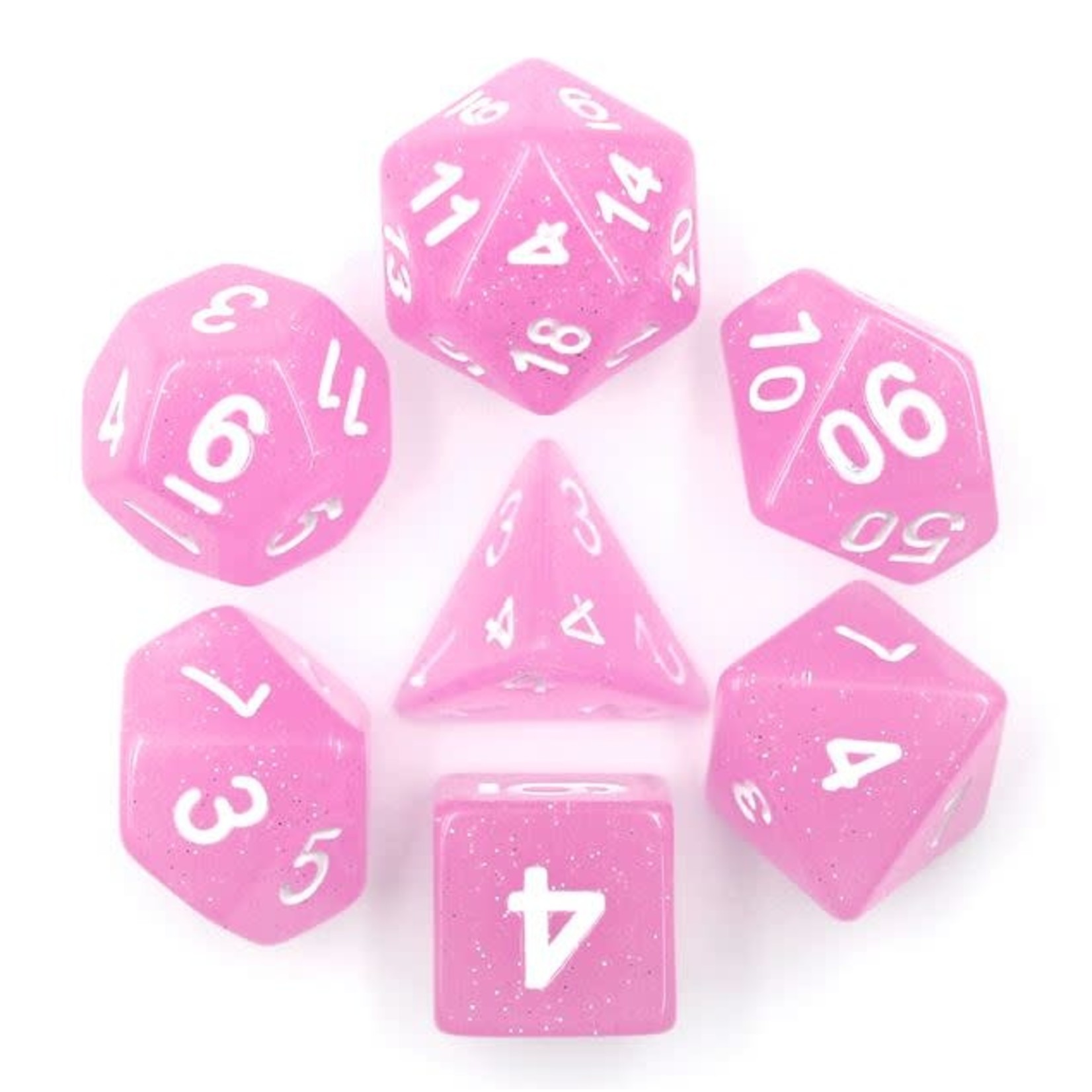 HD Translucent Glitter Dice: Light Purple | 7 Die Resin Polyhedral Set