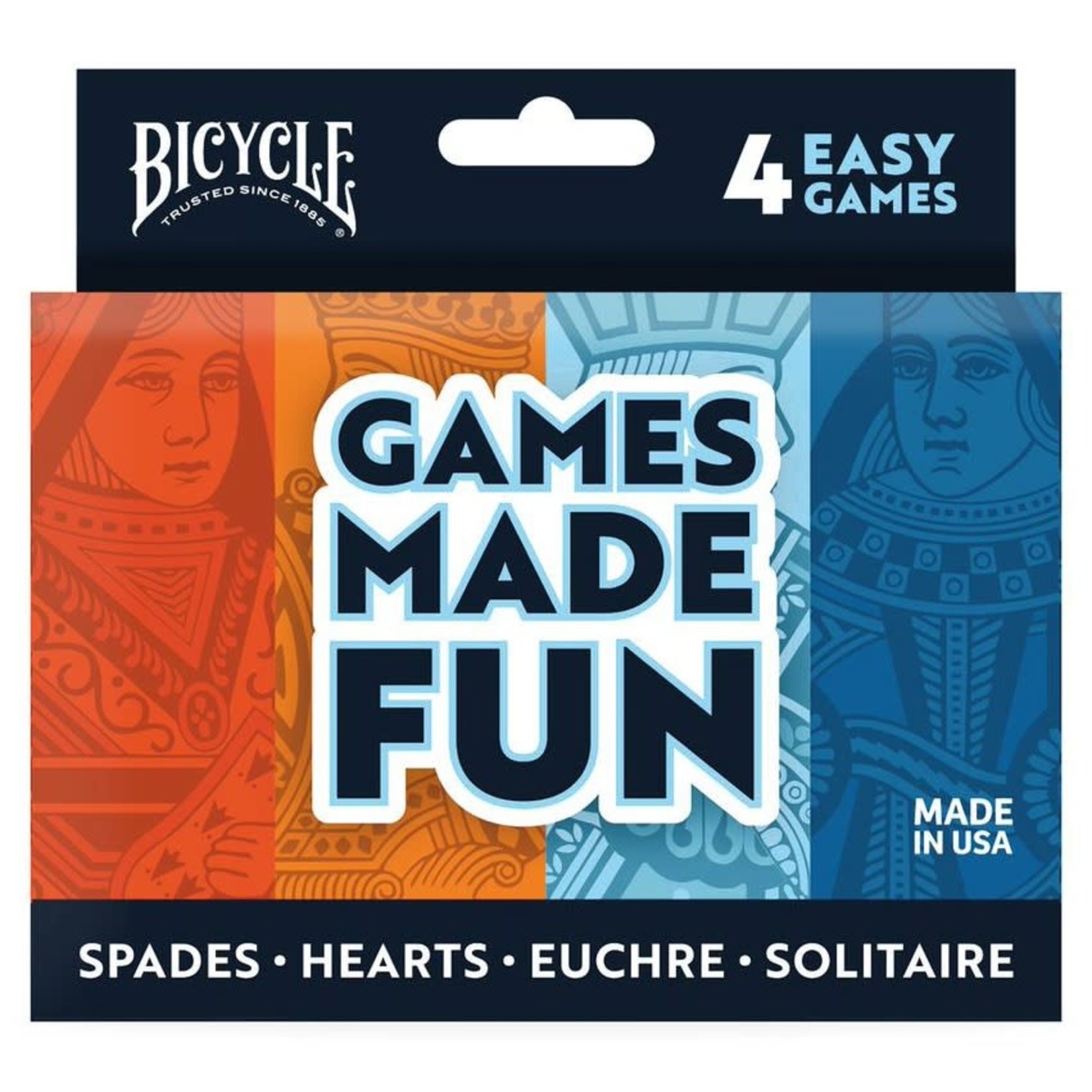 Bicycle 4-Game Pack (Euchre, Spades, Hearts, and Solitaire)