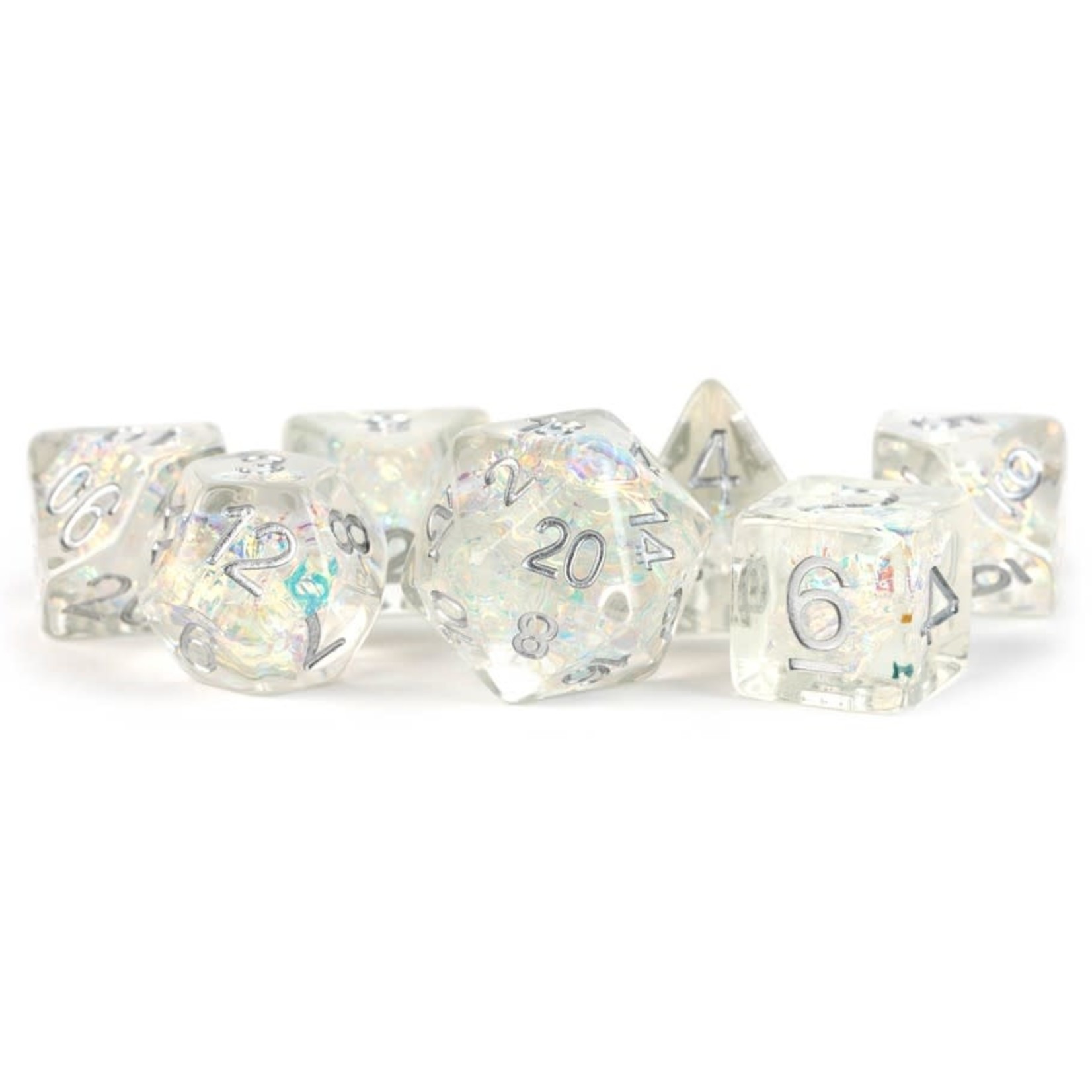 MDG Resin: Rainbow Frost | 16mm 7 Die Polyhedral Set MET 759