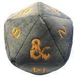 Plush Dice: Giant d20 Die - D&D Realmspace Grey with Gold Numbering