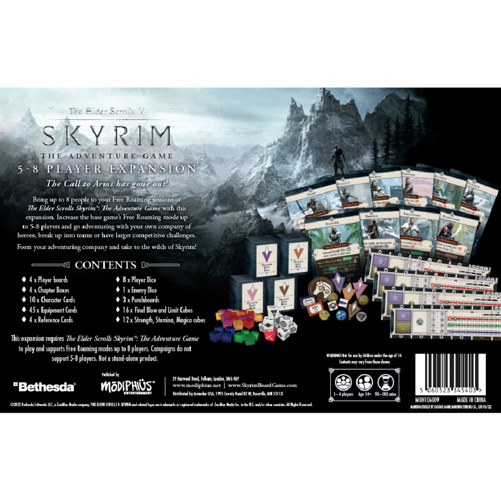 The Elder Scrolls Skyrim  Adventure Board Game 5-8 Player Expansion