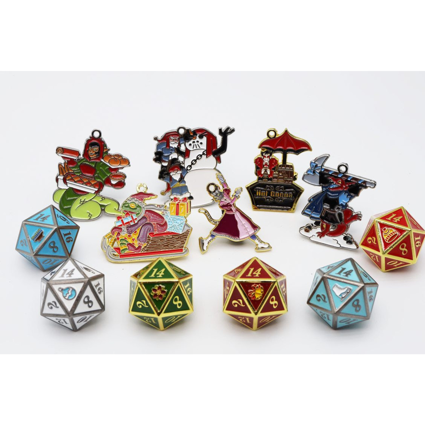 Foam Brain Dice: Mystery Loot - Winter Village Metal Die & Enamel Pin