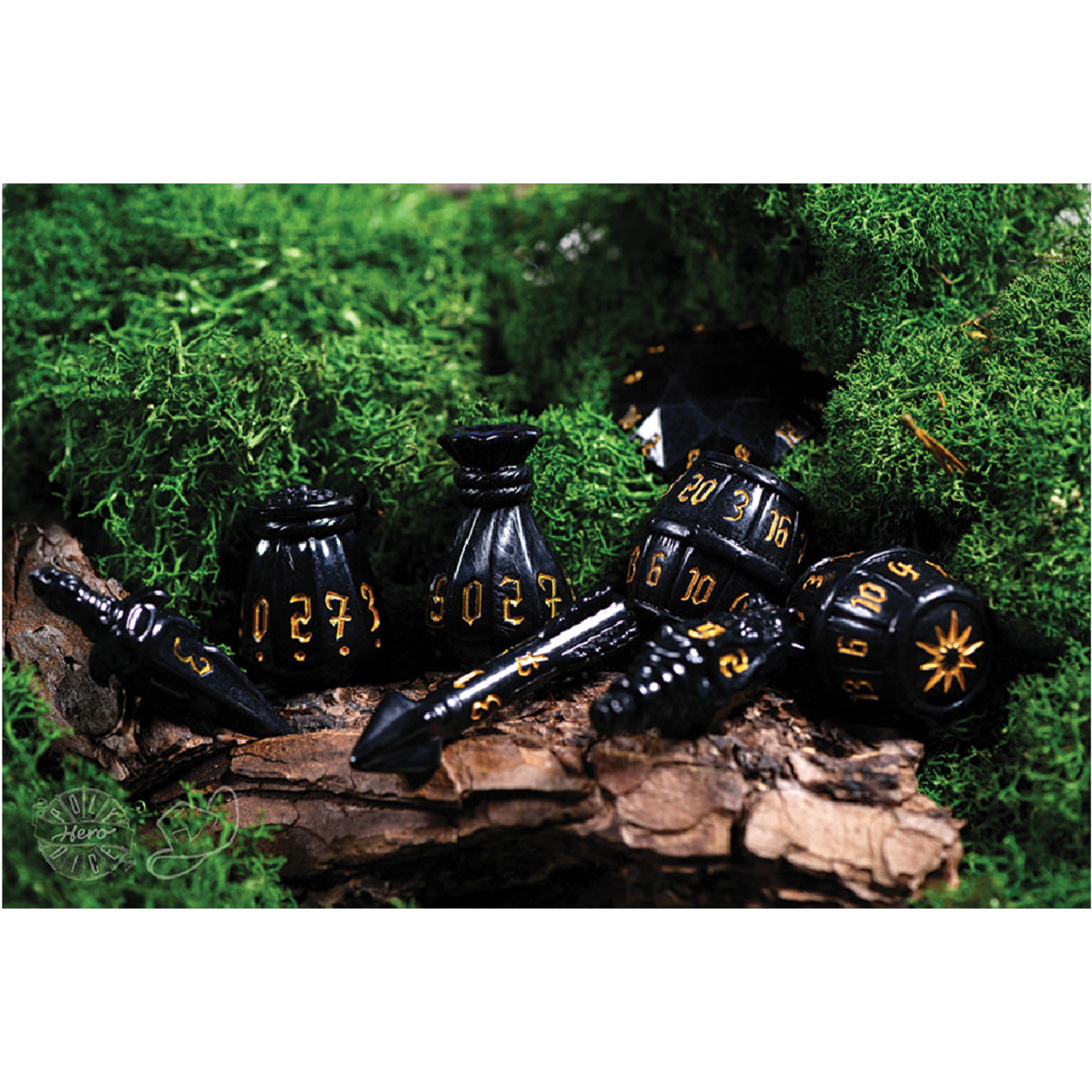 PolyHero Dice: Rogue 8 Dice Set Nightshade