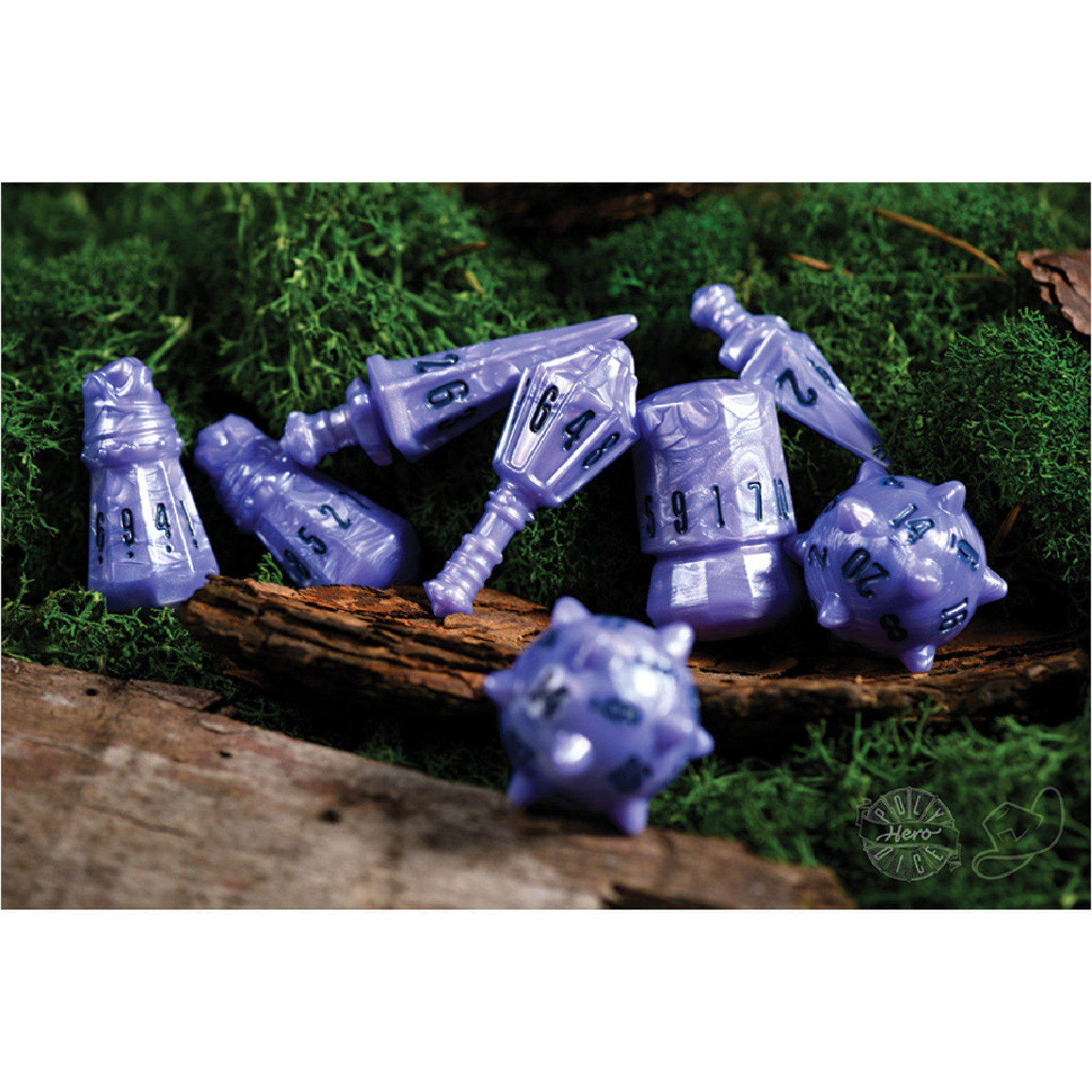 PolyHero Dice: Warrior 8 Dice Set Ghost Knight