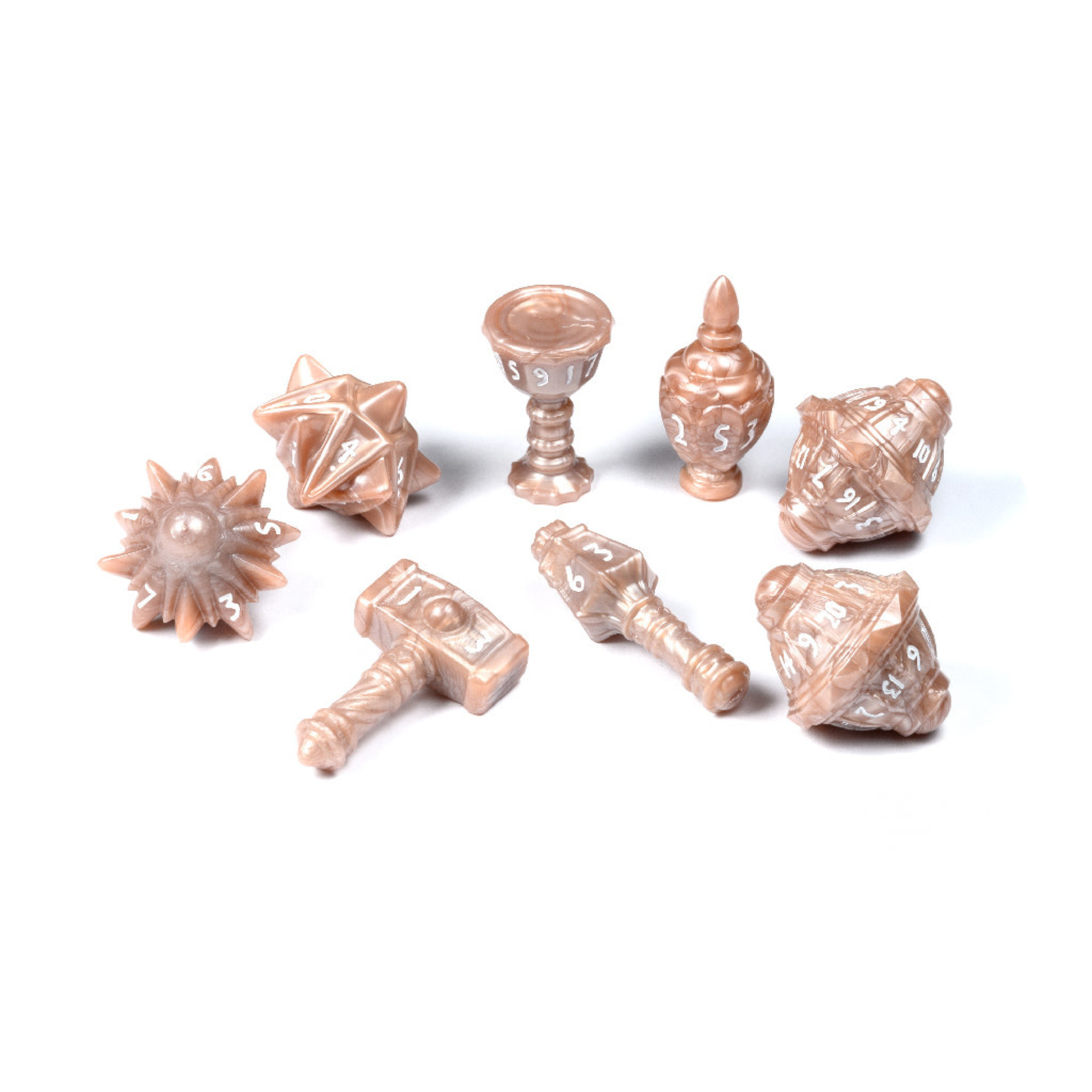 PolyHero Dice: Cleric 8 Dice Set Radiant Rose
