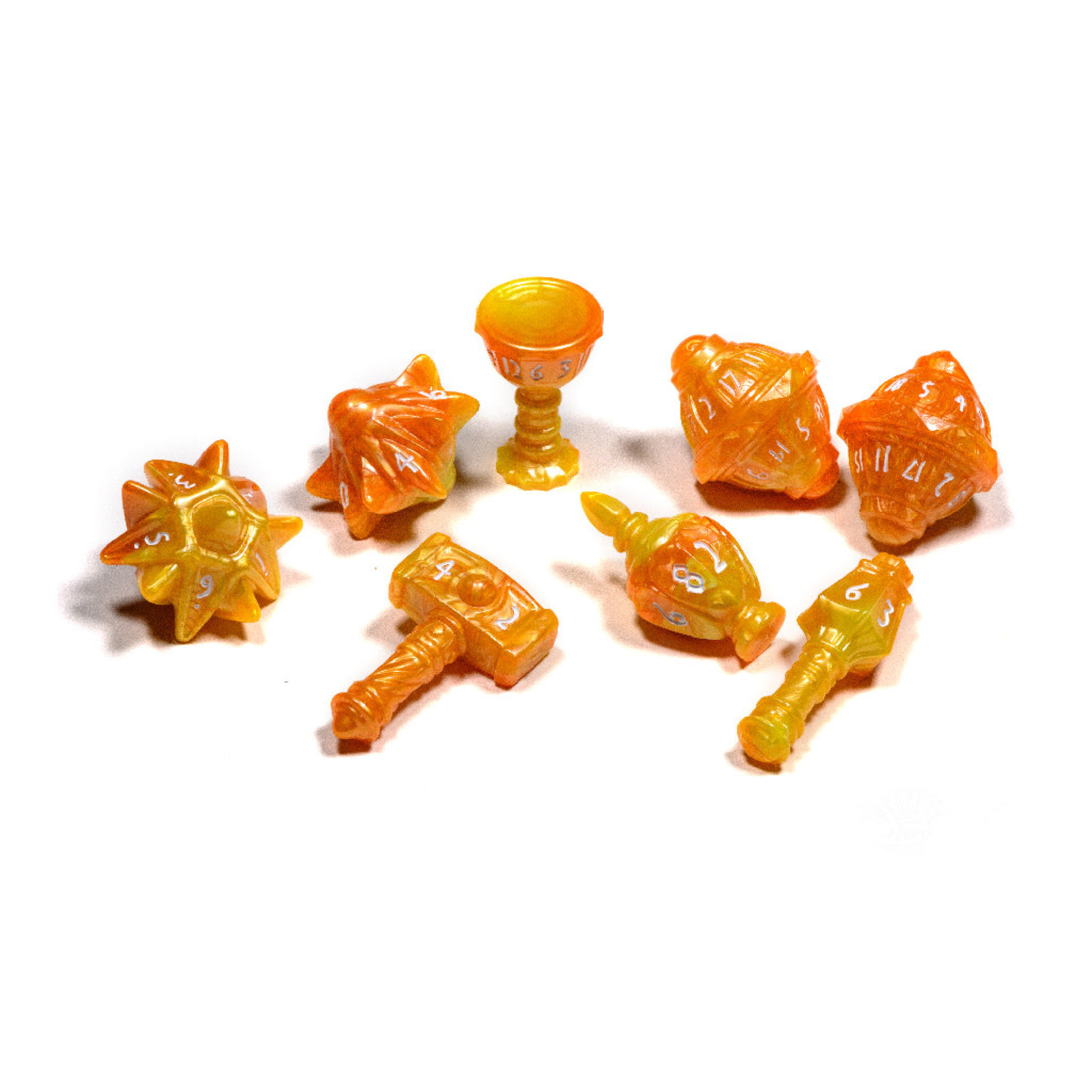 PolyHero Dice: Cleric 8 Dice Set Sunstorm