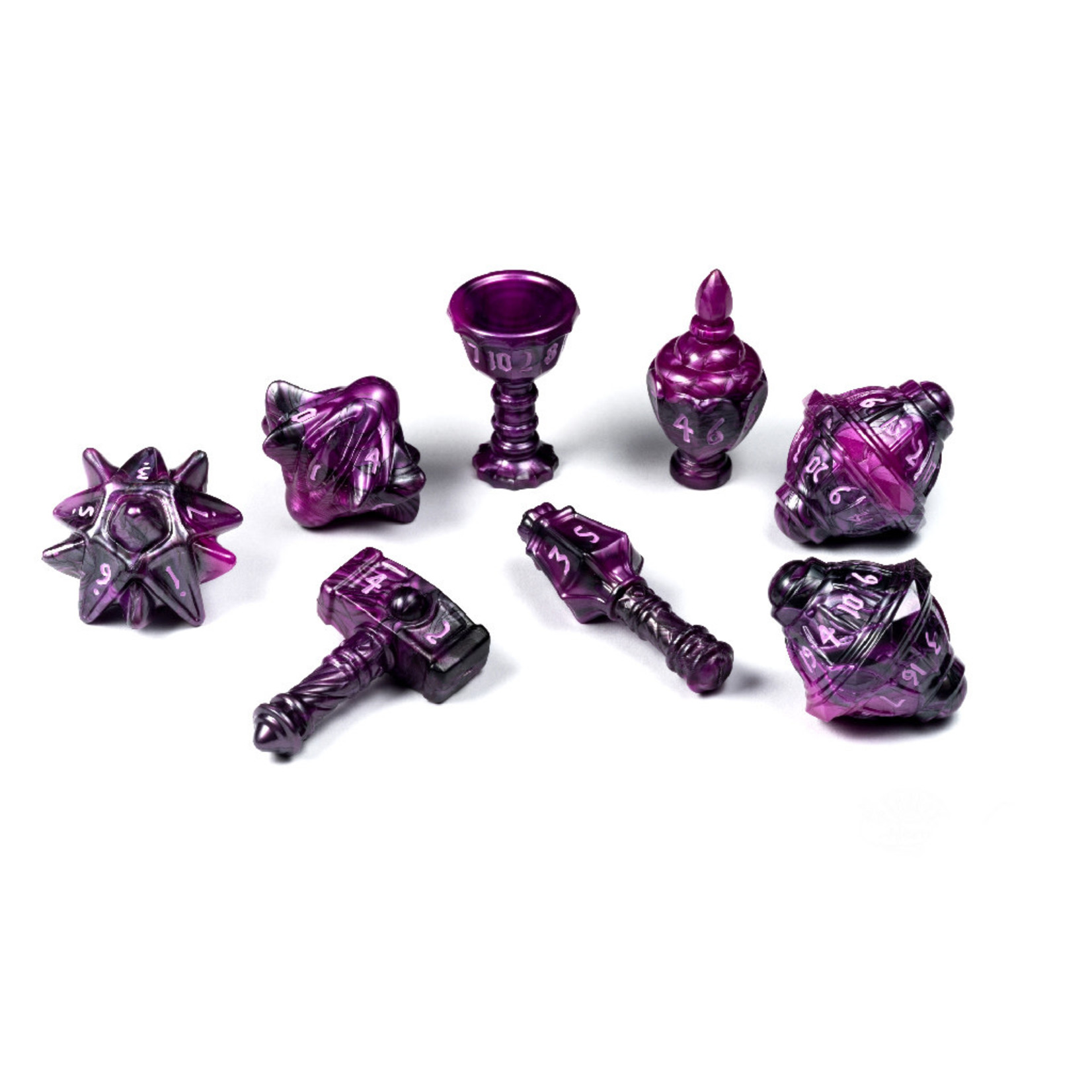 PolyHero Dice: Cleric 8 Dice Set Vile Violet