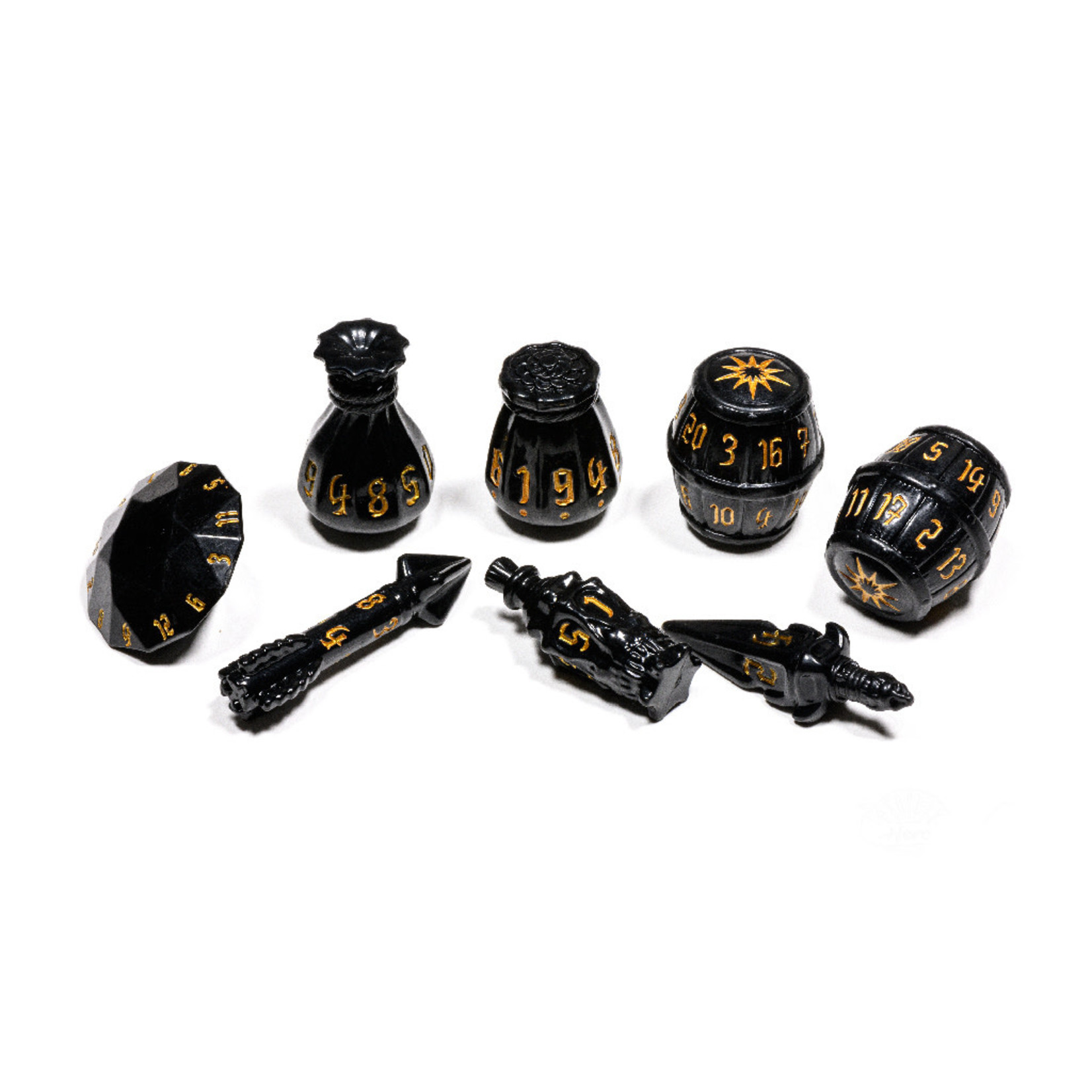 PolyHero Dice: Rogue 8 Dice Set Nightshade