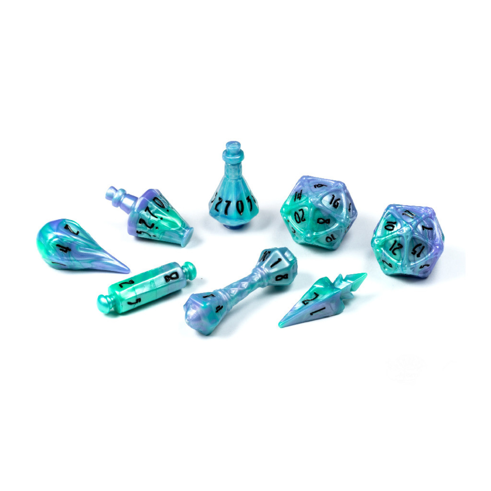 PolyHero Dice: Wizard 8 Dice Set Aether Mist