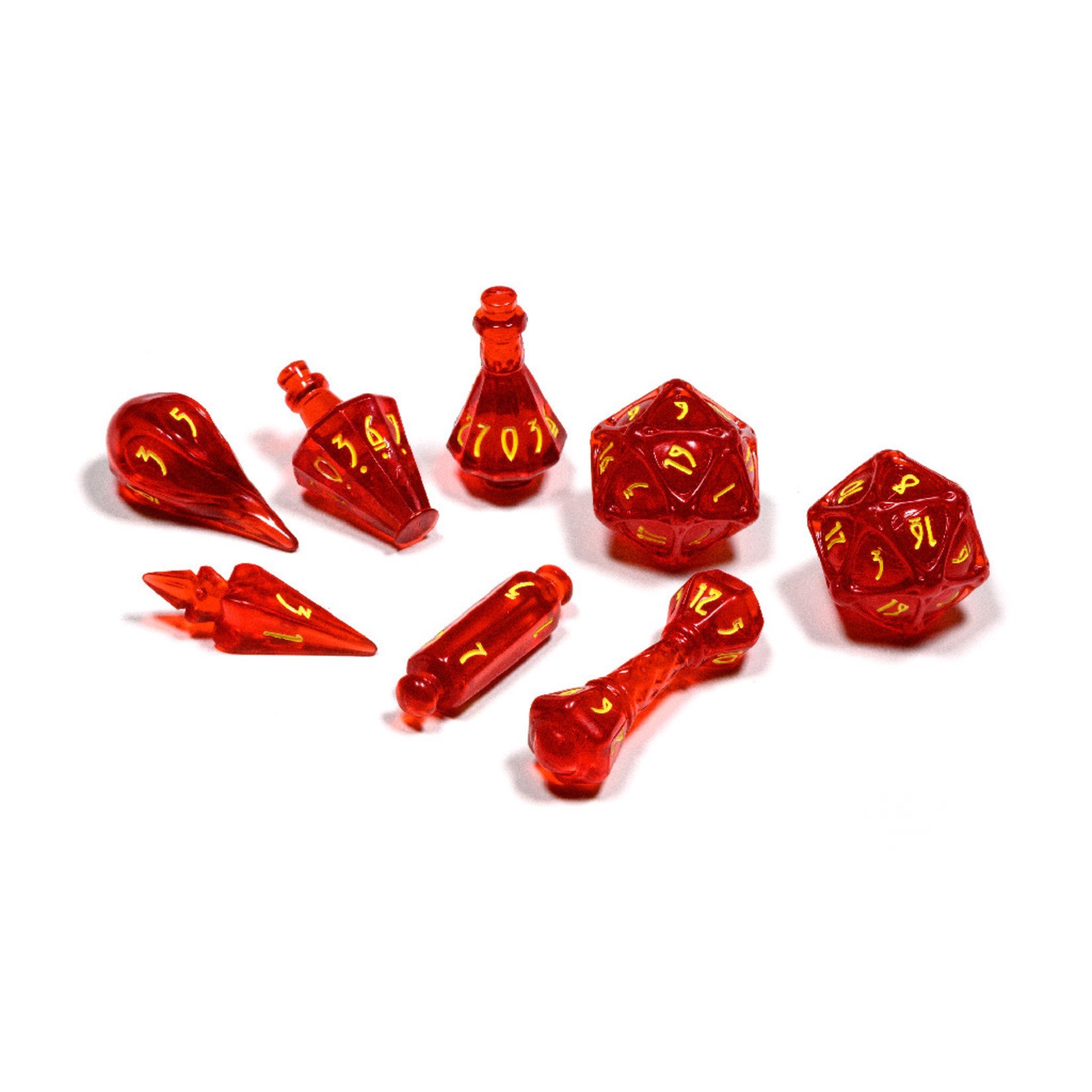 PolyHero Dice: Wizard 8 Dice Set Dragonfire