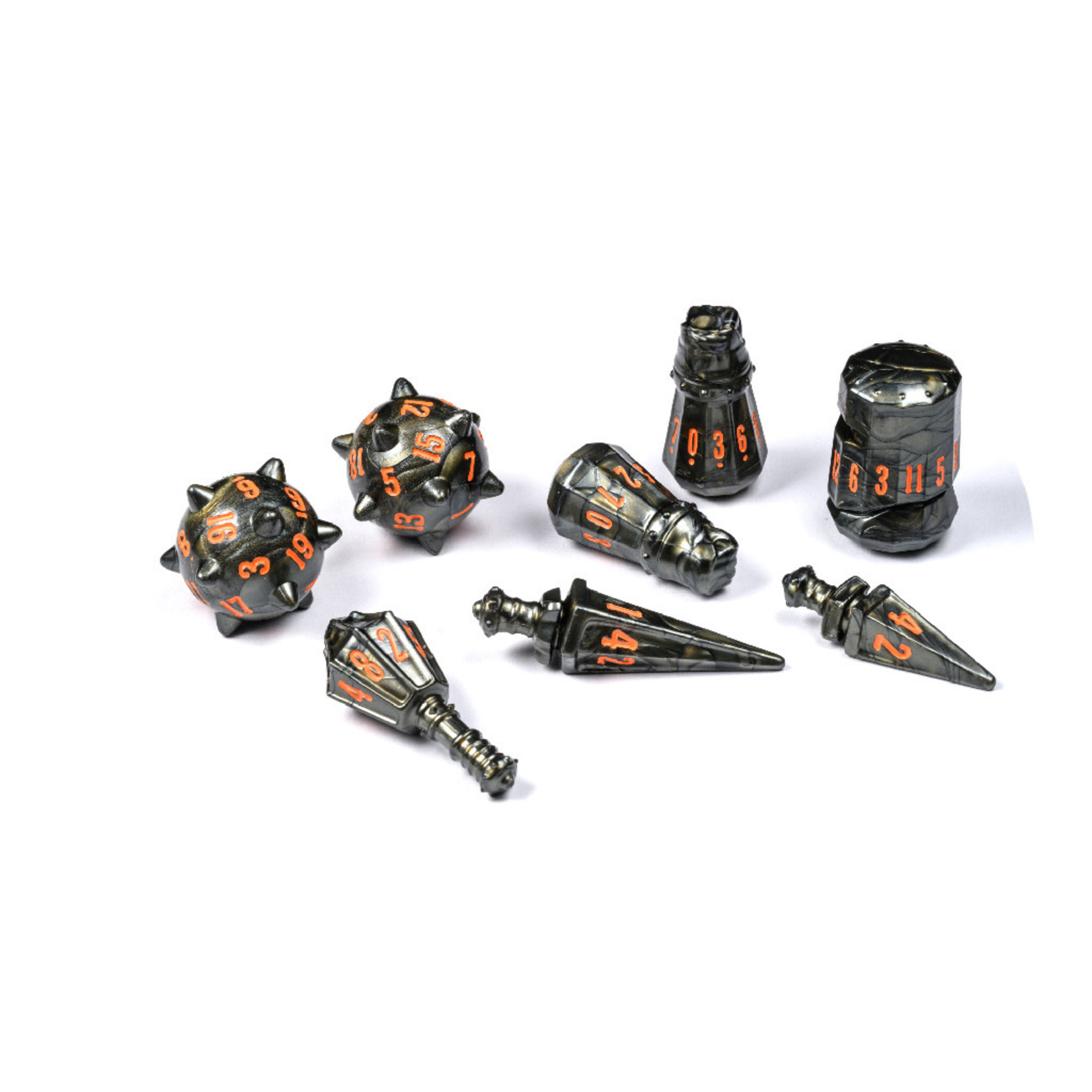 PolyHero Dice: Warrior Dice Set Steel Grey