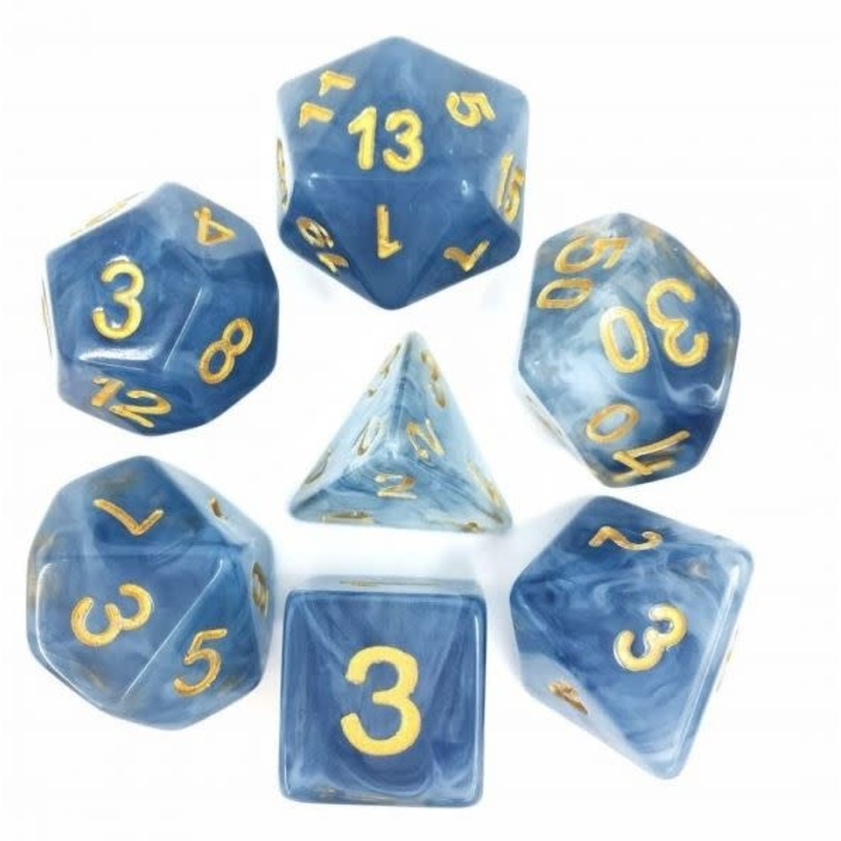 HD Jade Dice: Blue | 7 Die Resin Polyhedral Set