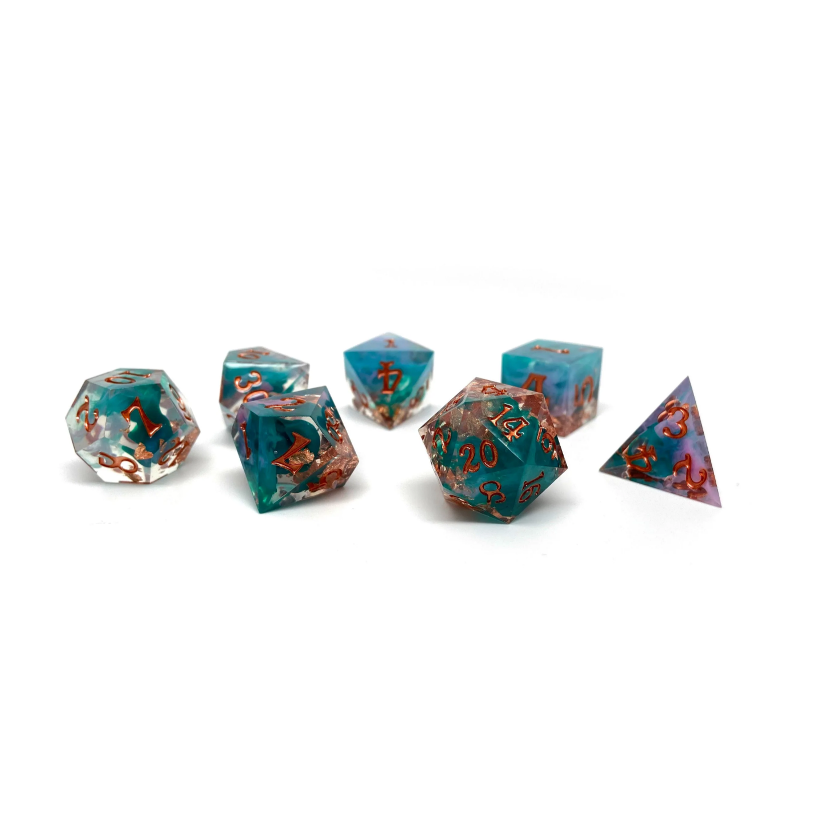 Sharp Edge Dice Set: Shallow Reef | 7 Die Polyhedral Set