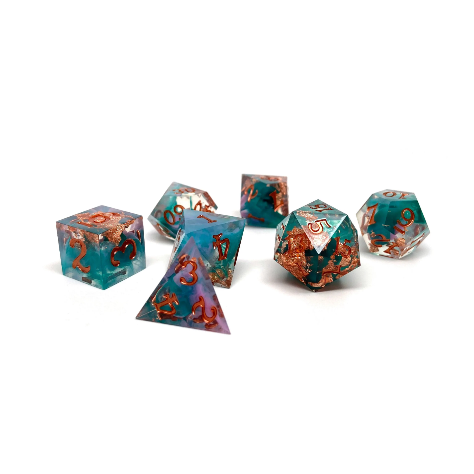 Sharp Edge Dice Set: Shallow Reef | 7 Die Polyhedral Set