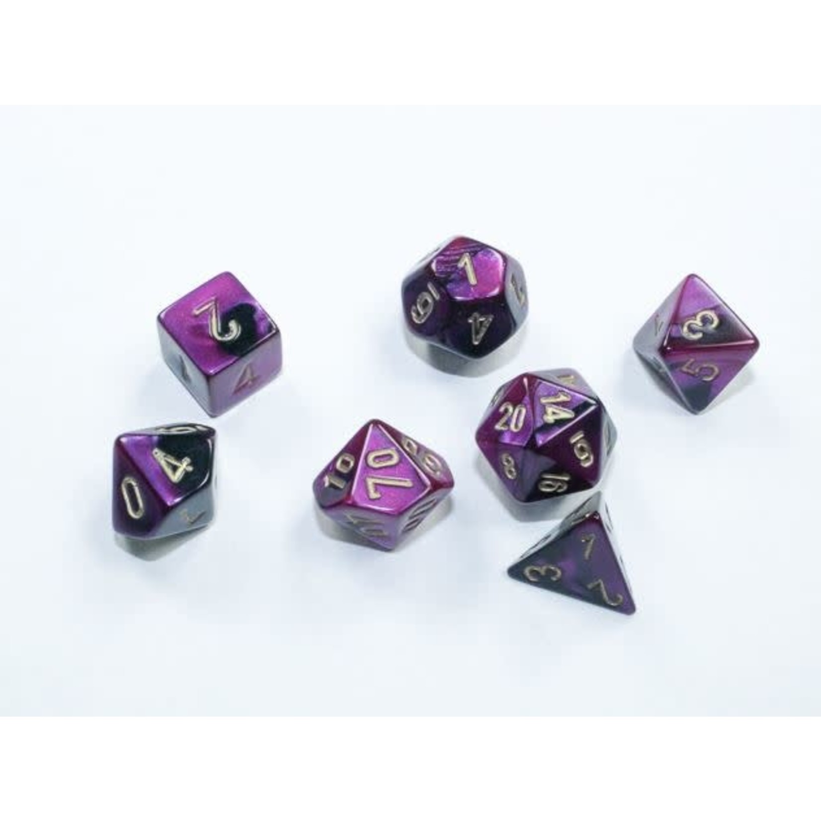 Chessex Gemini Black-Purple / Gold | 7 Die Polyhedral Set | 20640