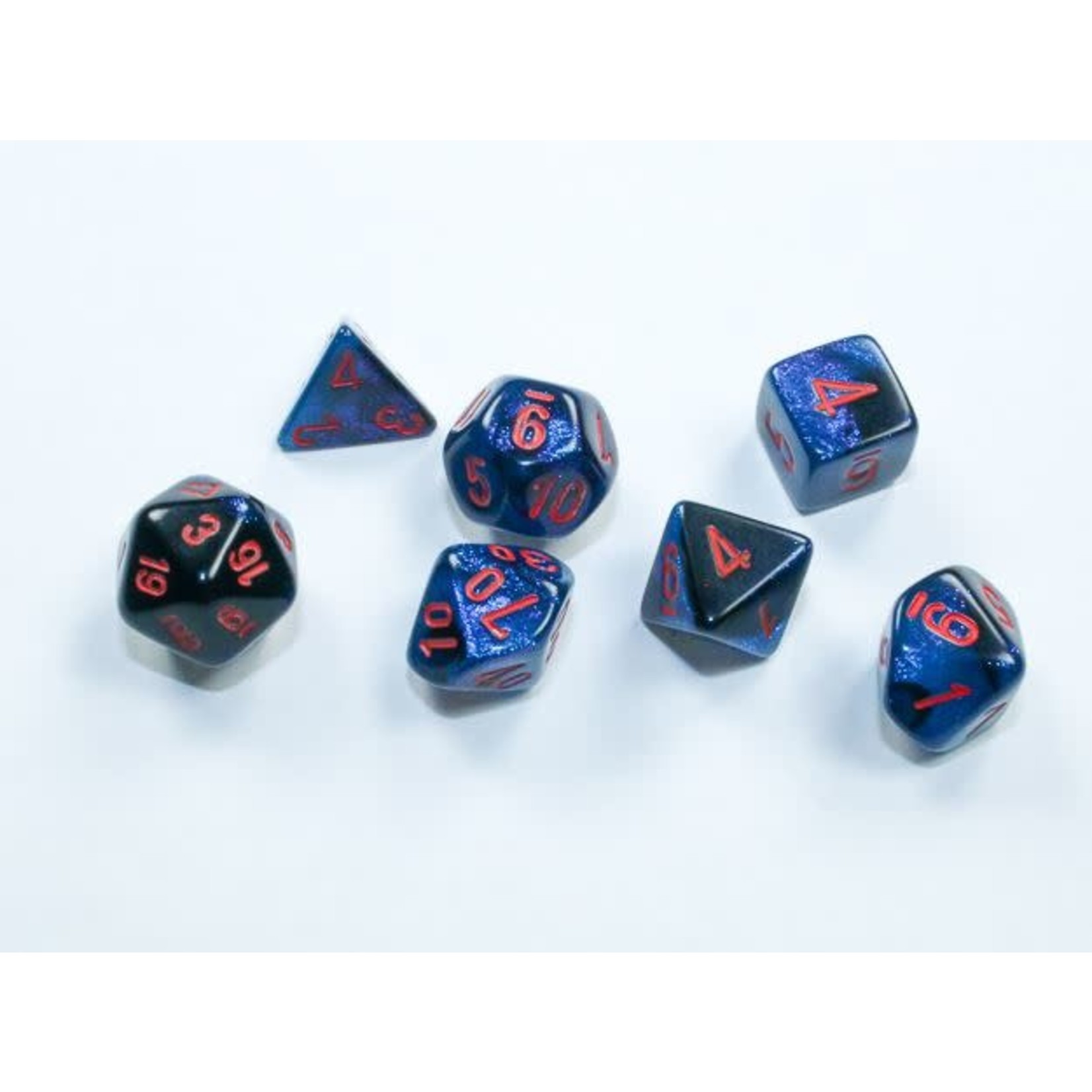 Chessex Gemini Black-Starlight / Red | 7 Die Polyhedral Set | 20658