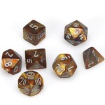 Chessex Mini Dice: Lustrous Gold with Silver | 7 Die Polyhedral Set | 20493