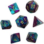 Chessex Mini Dice: Gemini Purple Teal with Gold | 7 Die Polyhedral Set