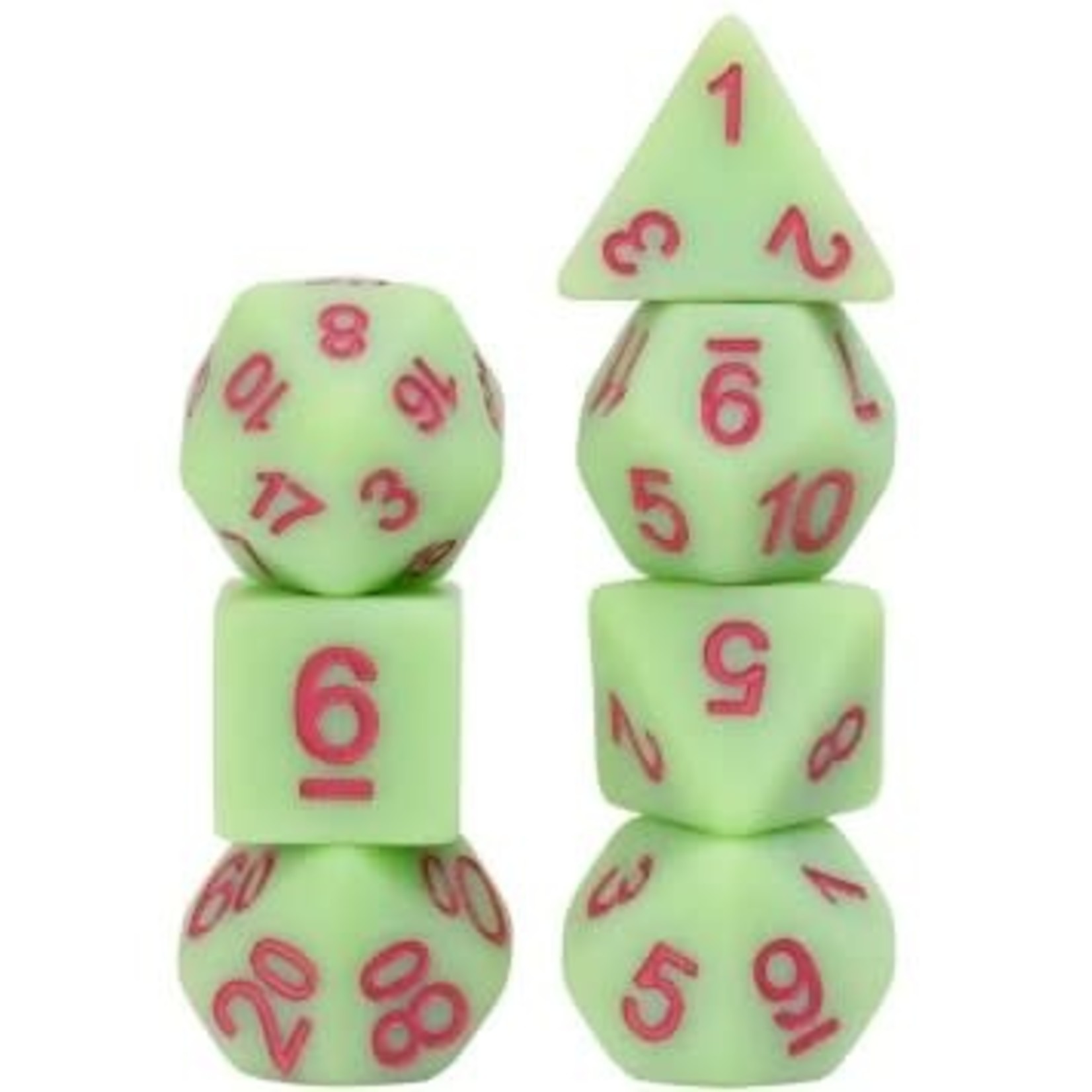 HD Frosted Matte Dice: Green Elves | 7 Die Resin Polyhedral Set