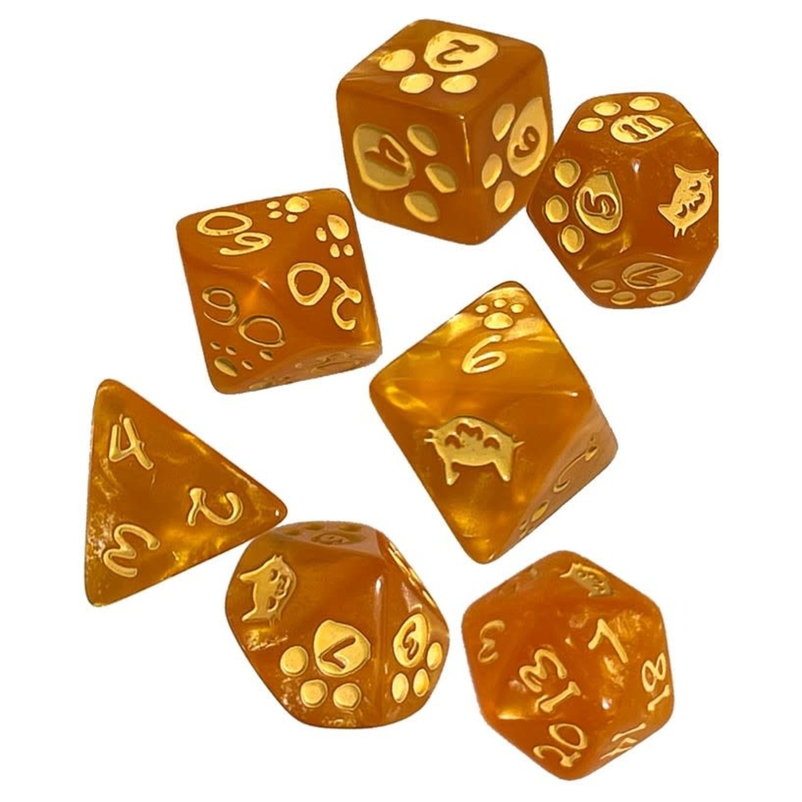 7-Set Kitten Orange Dice