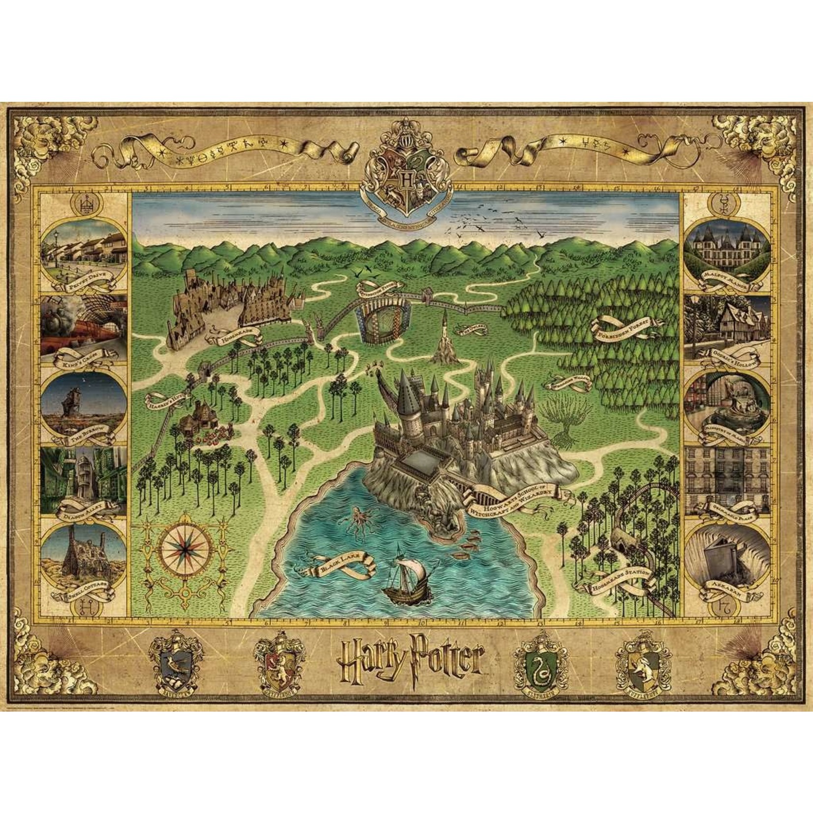 Hogwarts Map 1500 Piece Puzzle