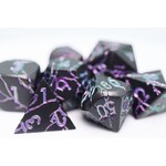 Foam Brain Metal Dice: Purple Lightning RPG Set