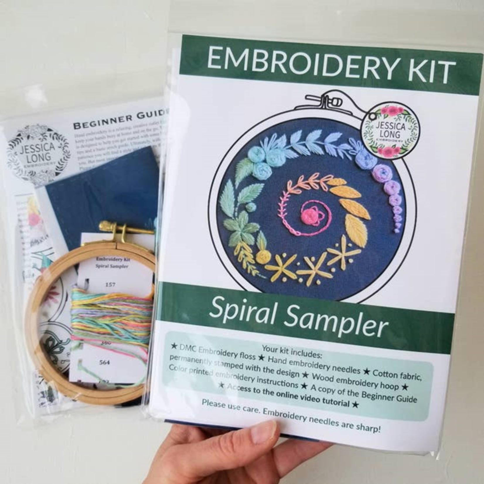 Spiral Sampler Beginner Embroidery Kit - Navy
