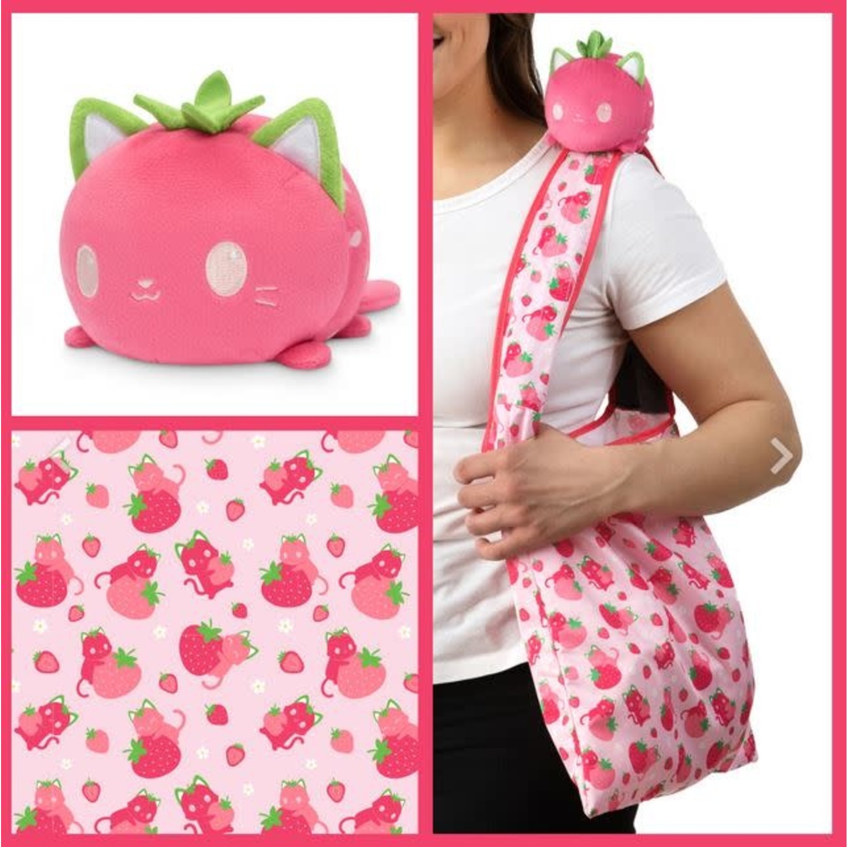 Plushie Tote Bag: Stawberry Cat