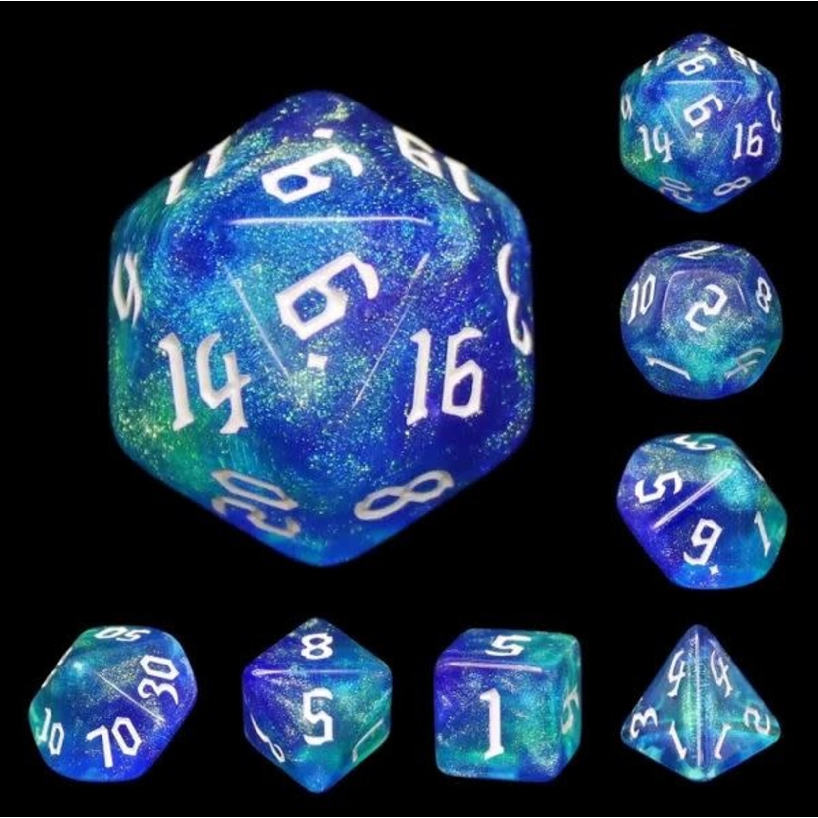 HD Aurora Dice: Meteor Storms | 7 Die Acrylic Polyhedral Set