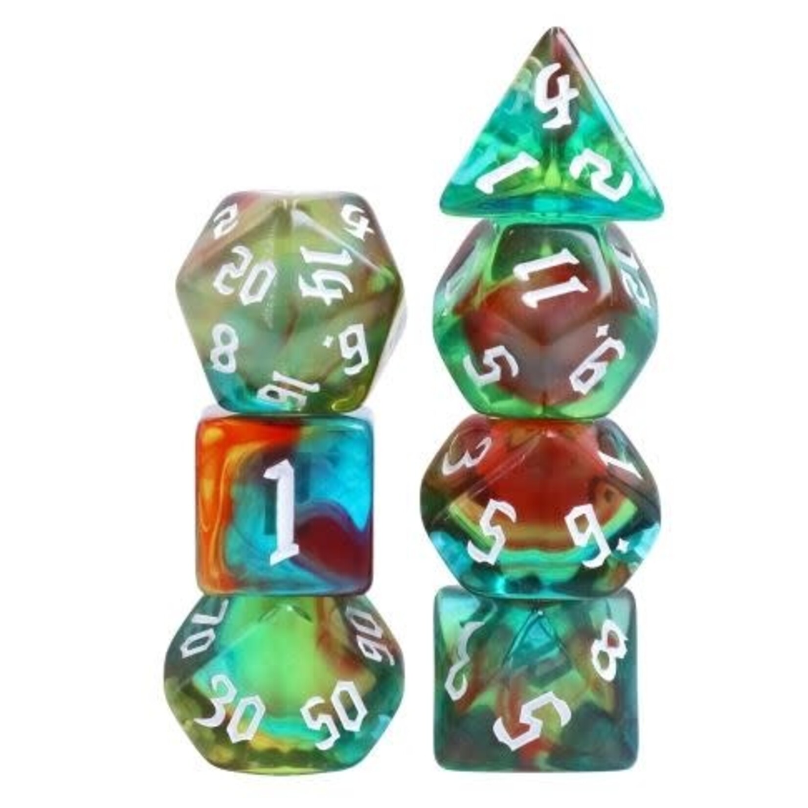 HD Blend Dice: Wind Elves | 7 Die Polyhedral Set