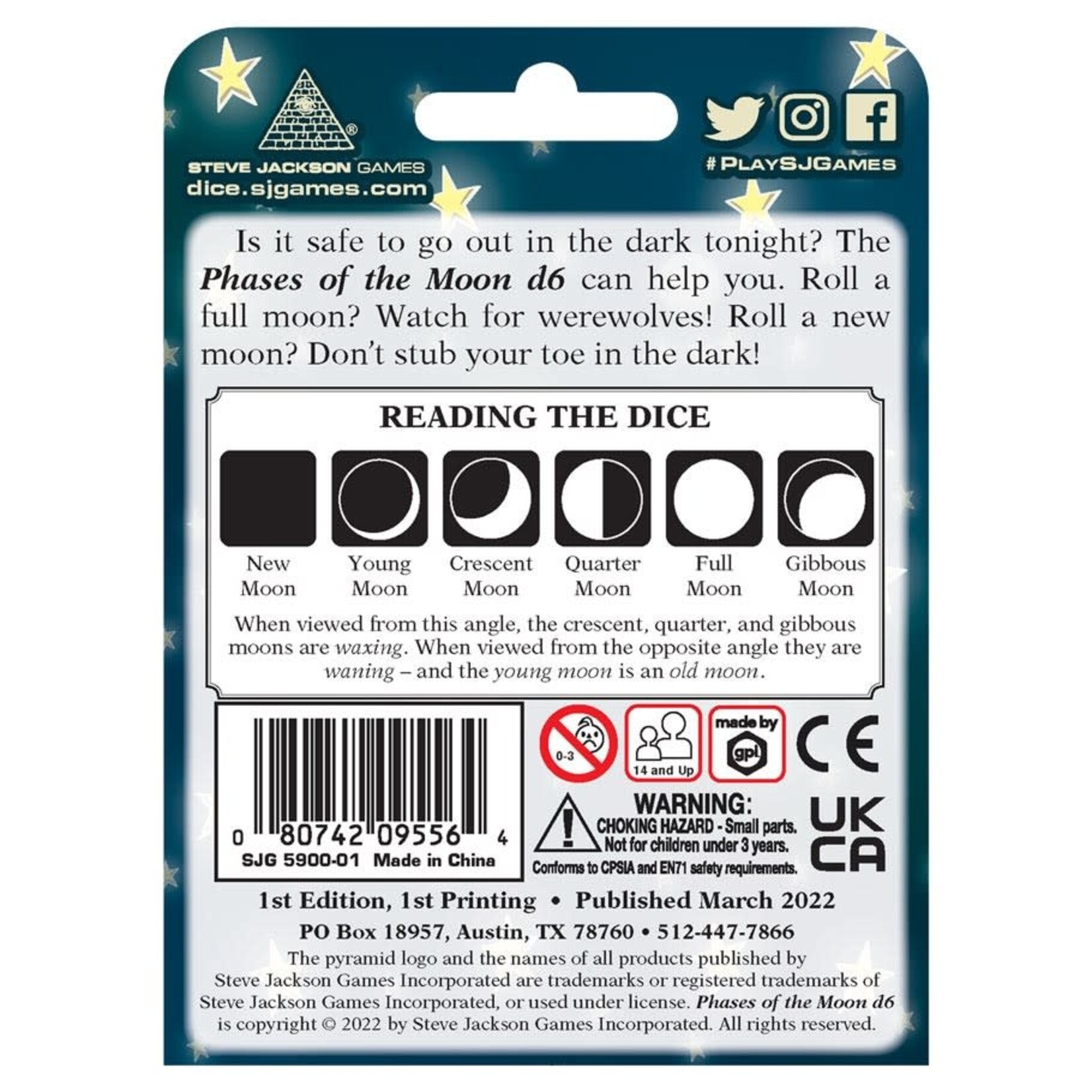 Theme Dice: Phases of the Moon d6 (1)