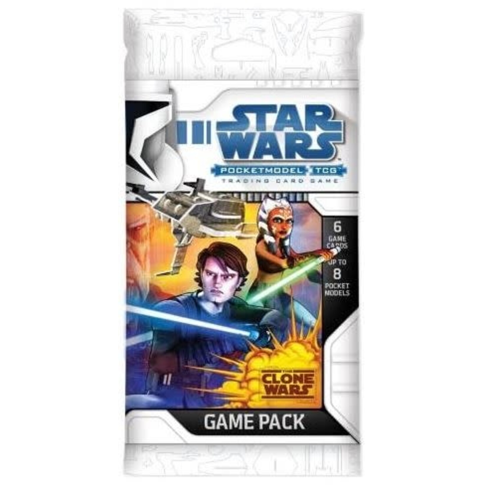 #17173 Star Wars Pocket Model Trading Card Game (4 Packs) Clone Wars Dragon Cache Used Game