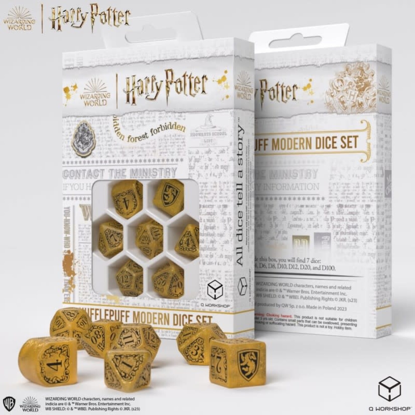 Harry Potter Dice: Hufflepuff Yellow Polyhedral Dice Set (7)