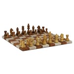 Chess Set - 3in Sheesham German 14.5in Caramel/Cream