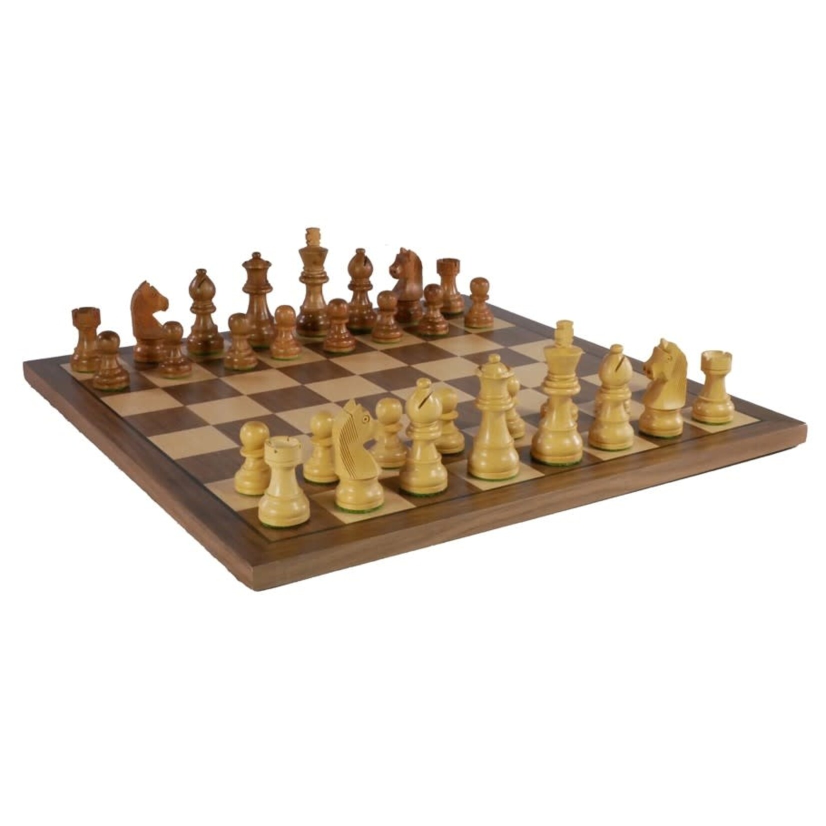 Chess Set - 3in Sheesham German 14in Walnut/Maple