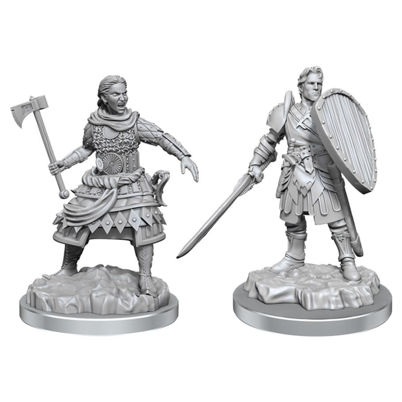 Unpainted Minis D&D |  Human Fighters W21 | 90639