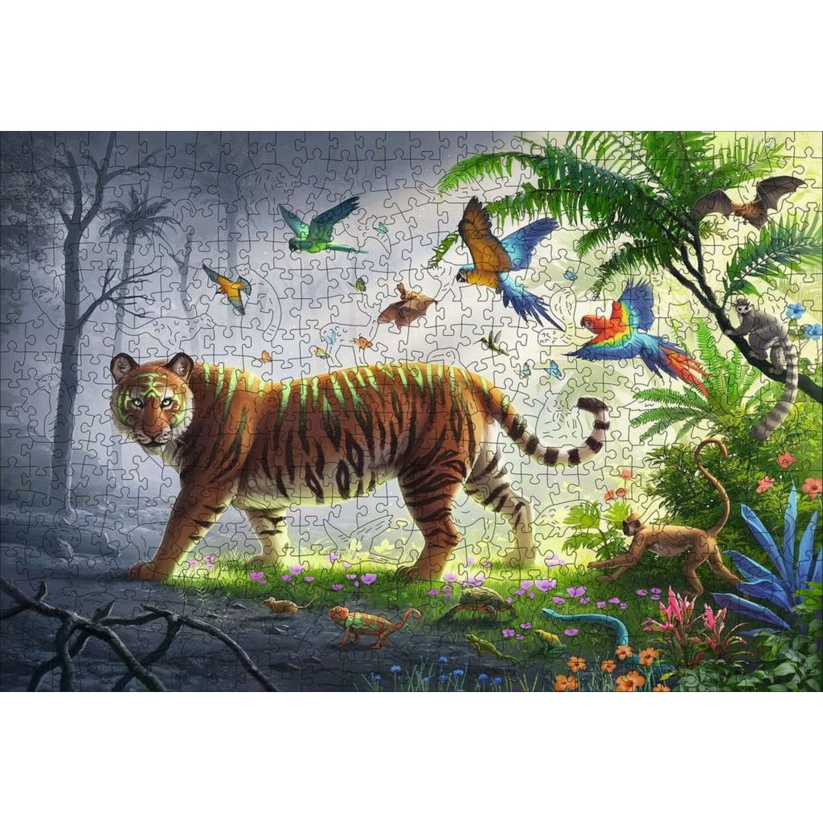 WOOD: Jungle Tiger 500 Piece Wooden Puzzle