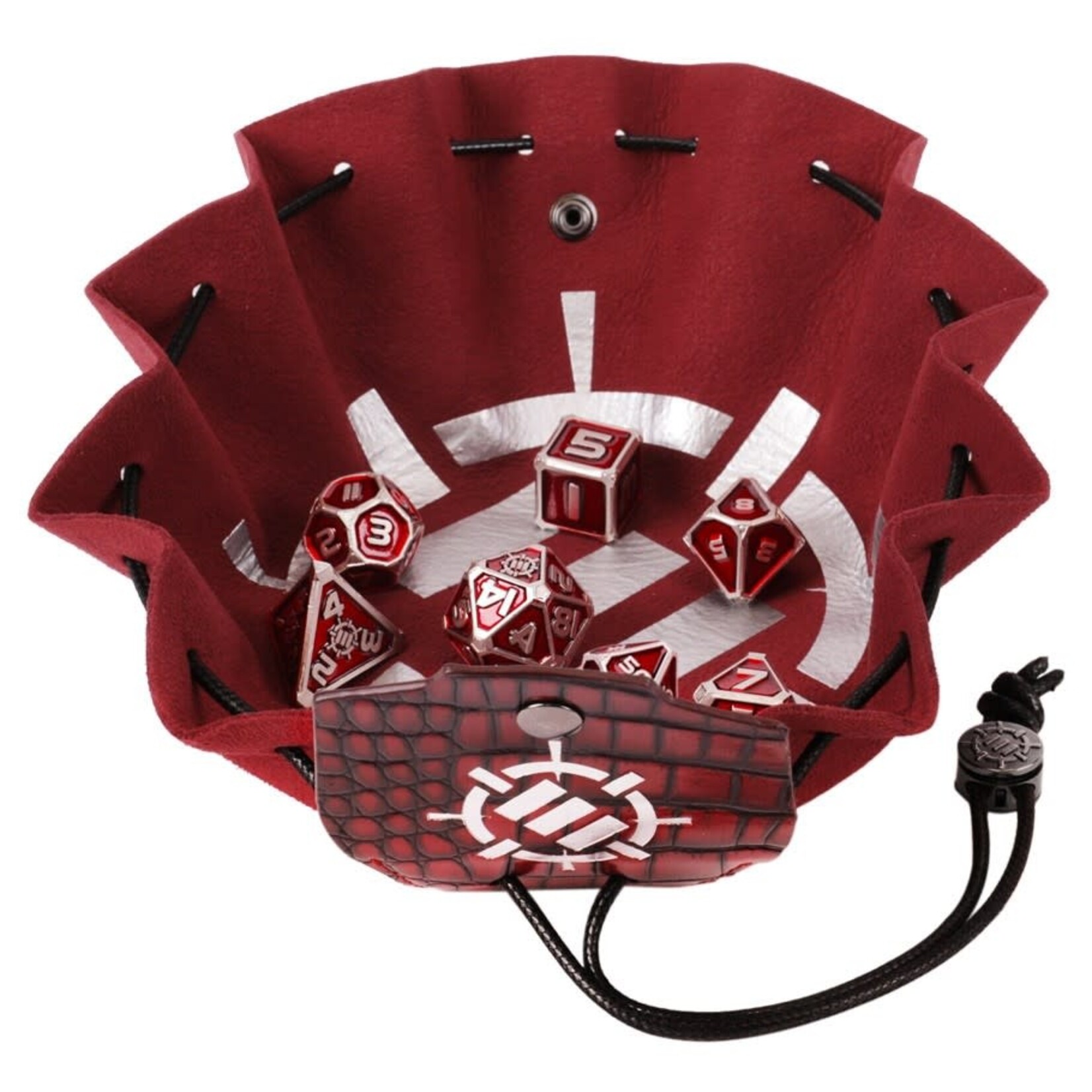 7-Set Enhance: Red Enamel Dice with Dice Pouch/Tray