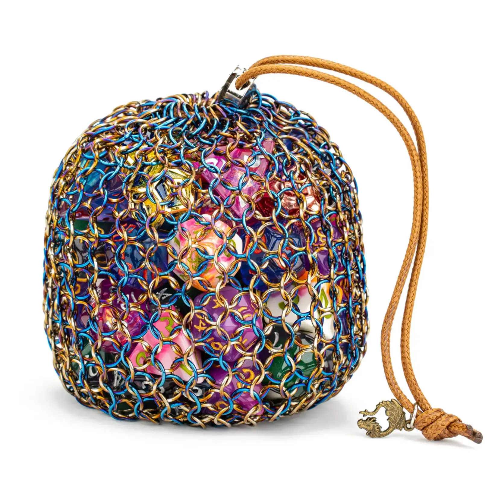 Dice Bag: Chainmail - Gold and Blue