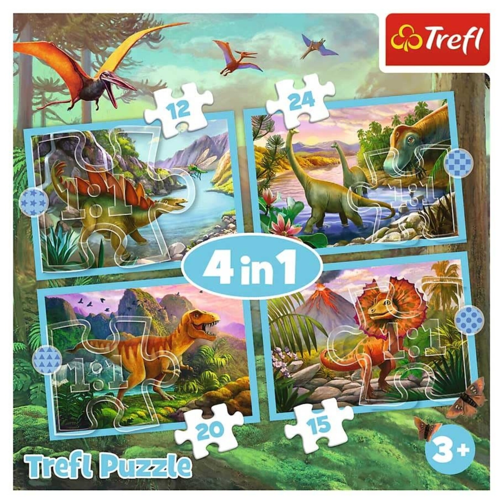 Puzzle: Unique Dinosaurs 4 in 1