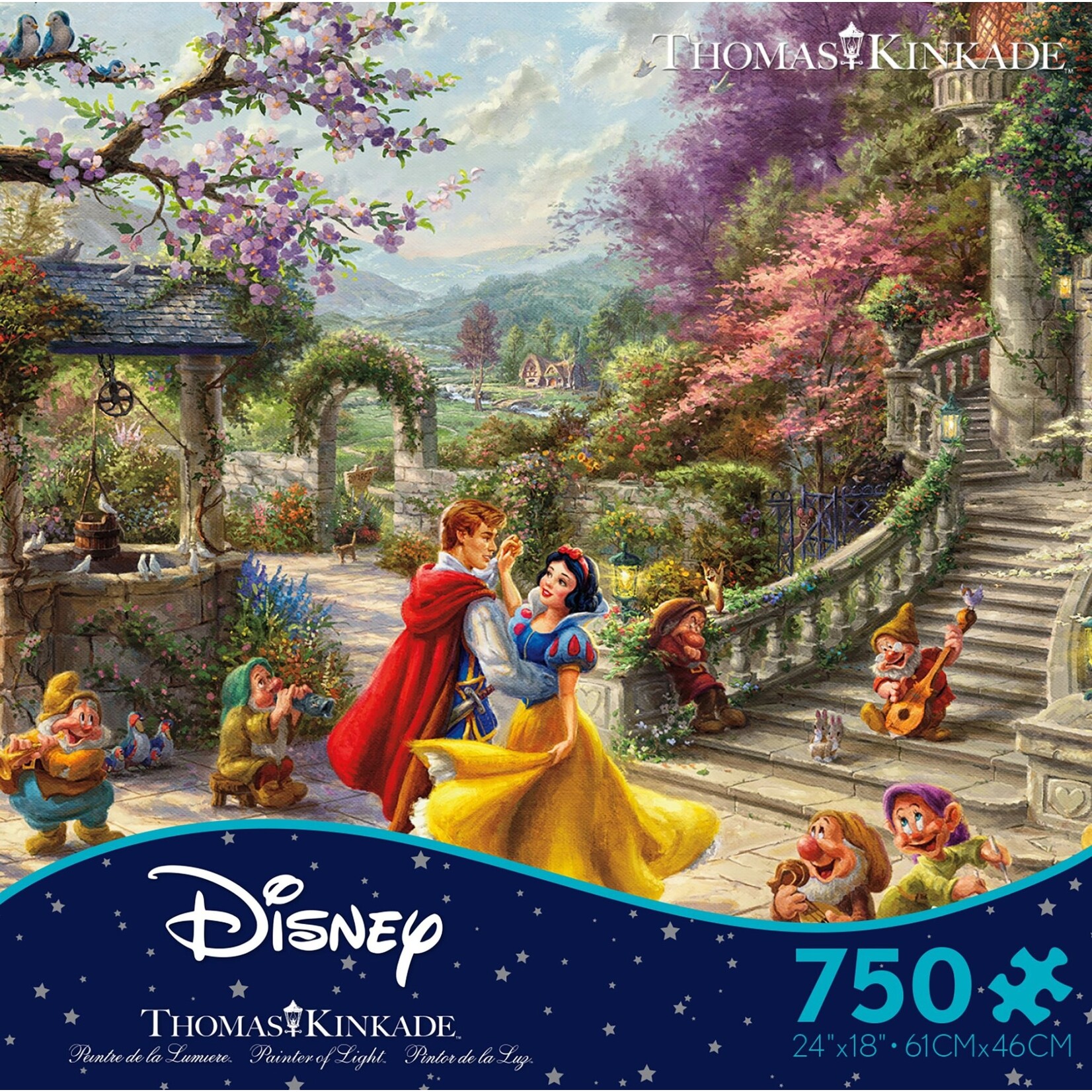 Disney Snow White Dancing 750 Piece Puzzle Thomas Kinkade