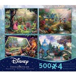 Disney Dreams 4 in 1 500 Piece Puzzle Set Thomas Kinkade (Sleeping Beauty, Snow White, Mickey and Cinderealla)