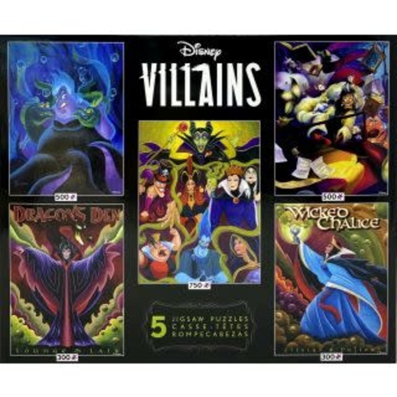 Disney: Villains 5 in 1 500 Piece Puzzle Set