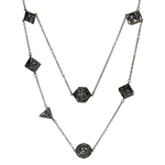 Dragon's Eye 7-die Necklace - Gunmetal with Purple Gems