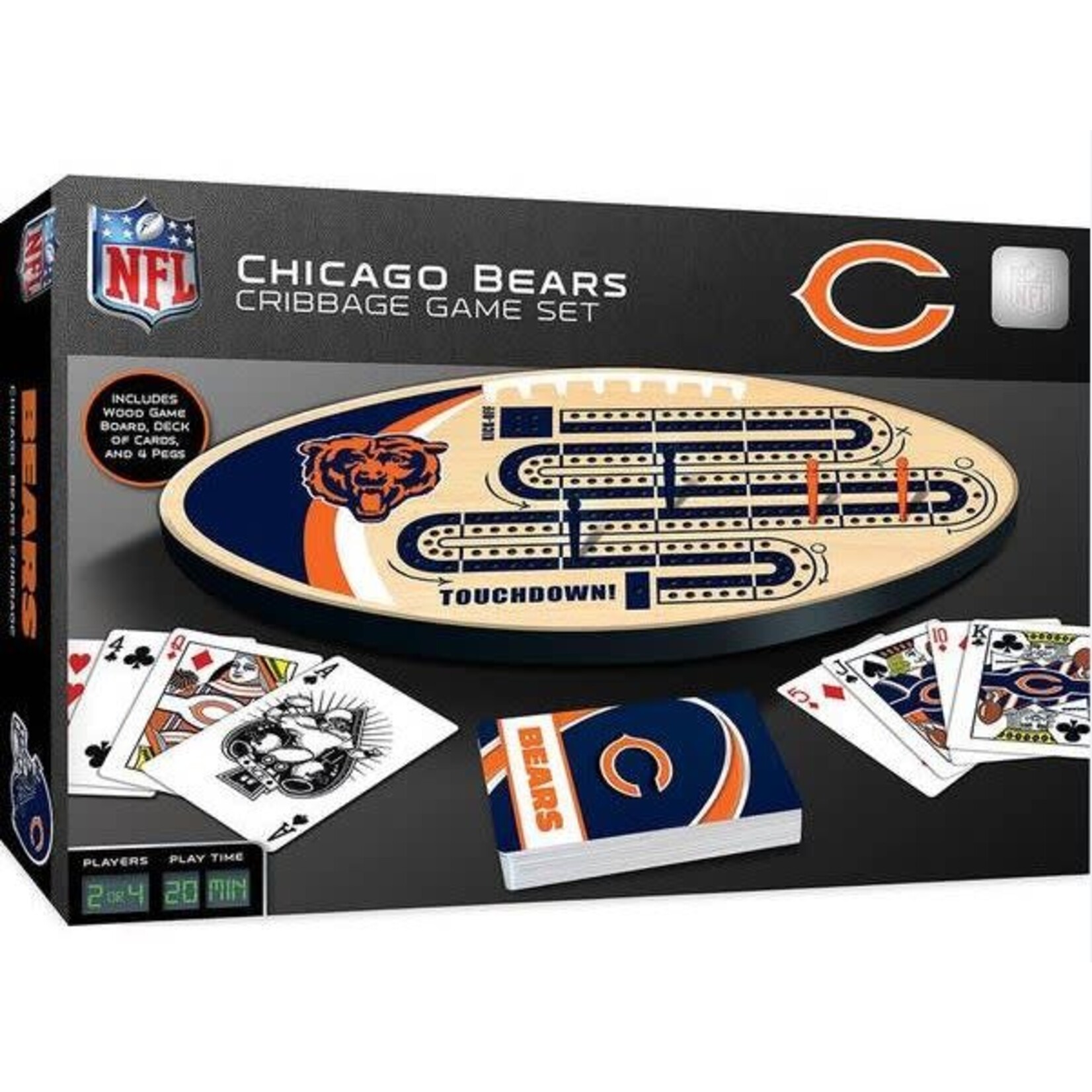 #17645 Chicago Bears Cribbage Game Set Dragon Cache Used Game