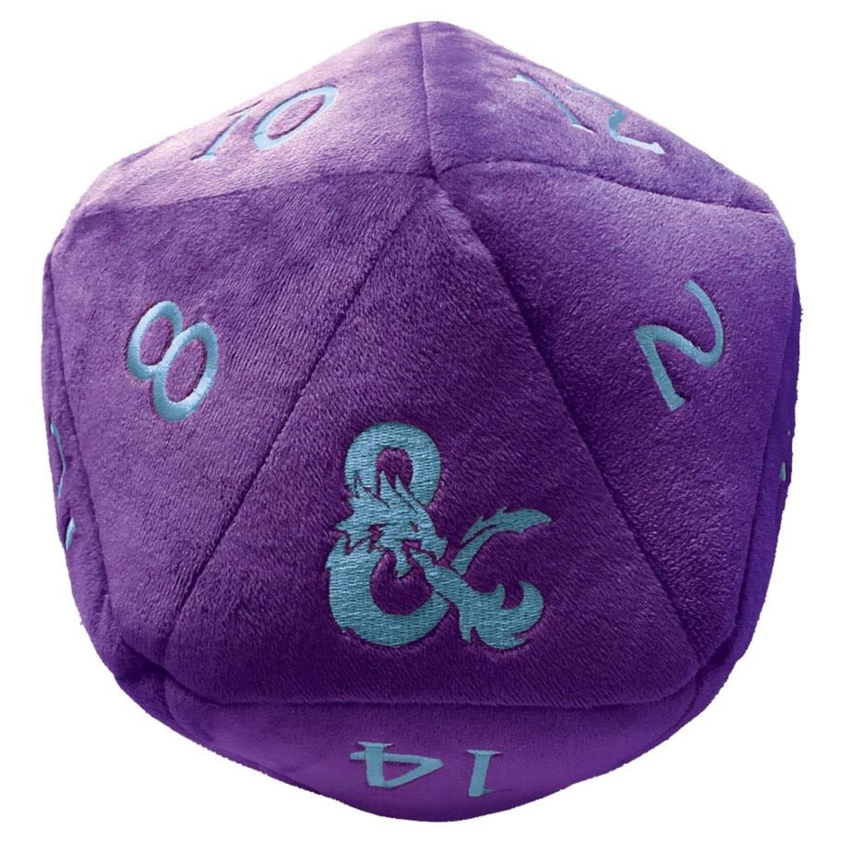 Plush Dice: Giant d20 Die - D&D Royal Purple with Sky Blue Numbering